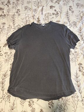 James Perse Clear Jersey Crew Carbon Pigment - Size 3